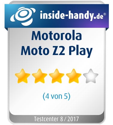 Testsiegel des Motorola Moto Z2 Play Testsiegel des Motorola Moto Z2 Play