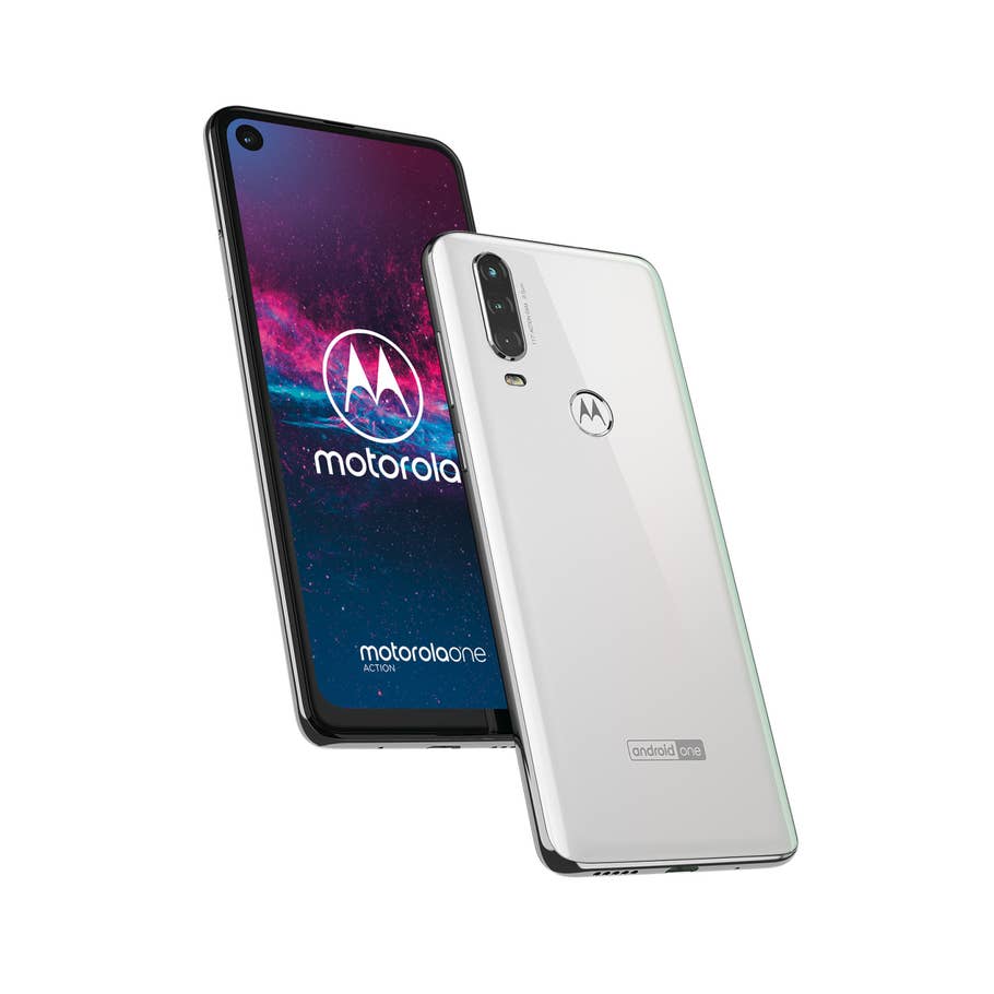 Heck und Front des Motorola one action