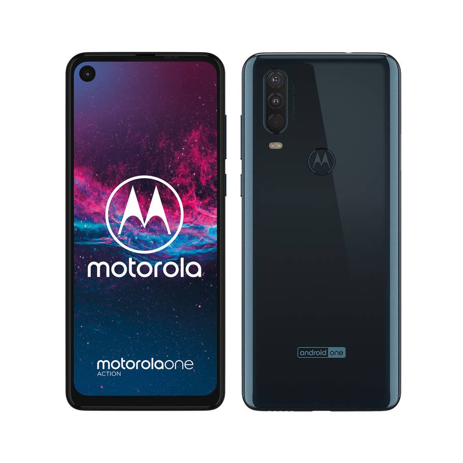 Blaues Motorola one action