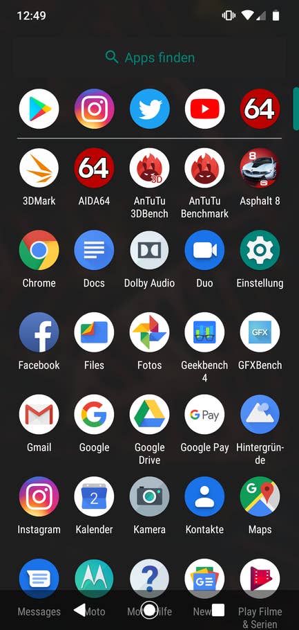 Motorola Moto G7 Menü