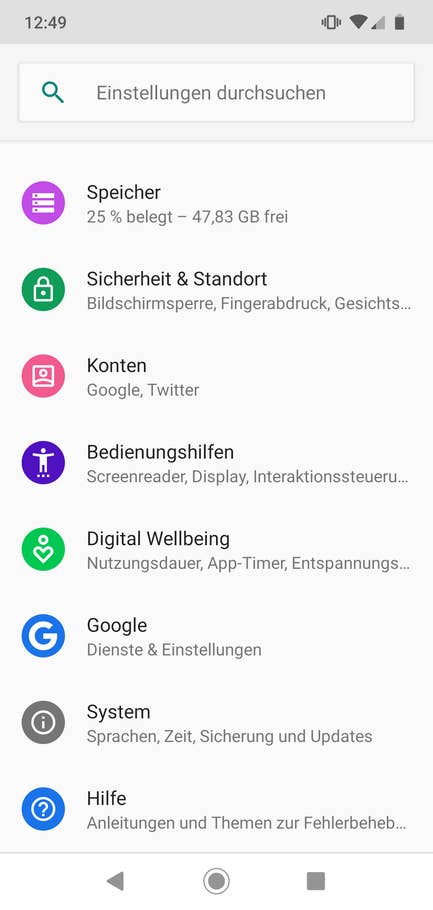 Motorola Moto G7 Einstellungen