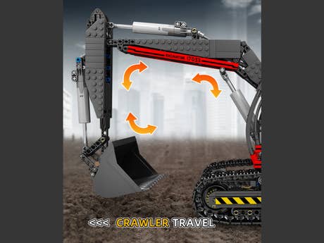 Foto: Klemmbaustein Mould King RC Roter mechanischer Bagger (17033)