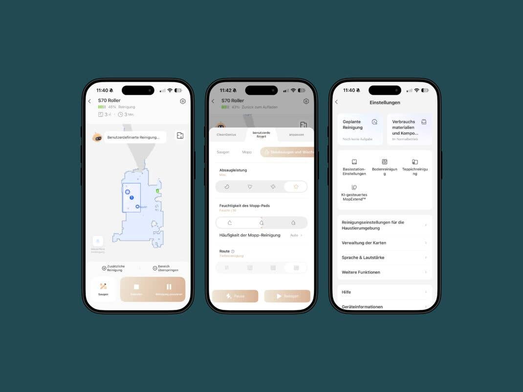 Screenshots aus der Movahome-App