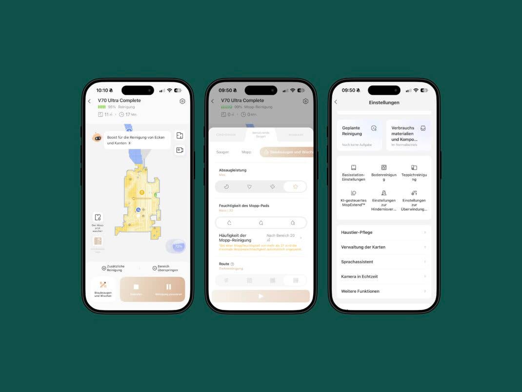 Screenshots aus der Movahome-App
