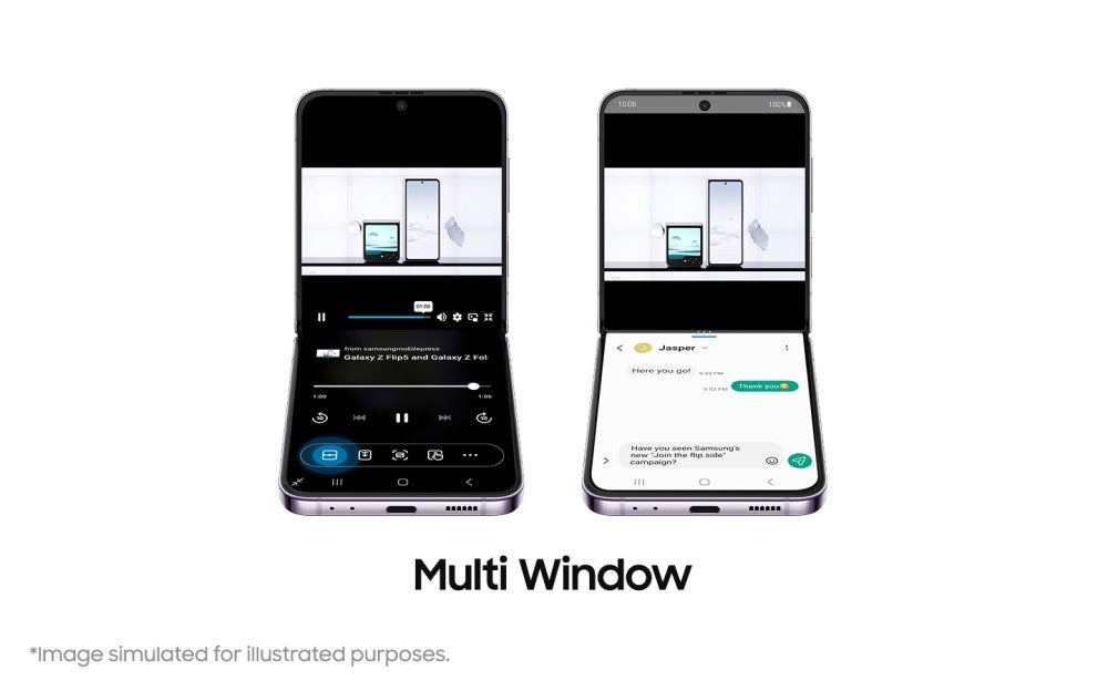 Multi Window Modus auf einem Samsung-Foldable.