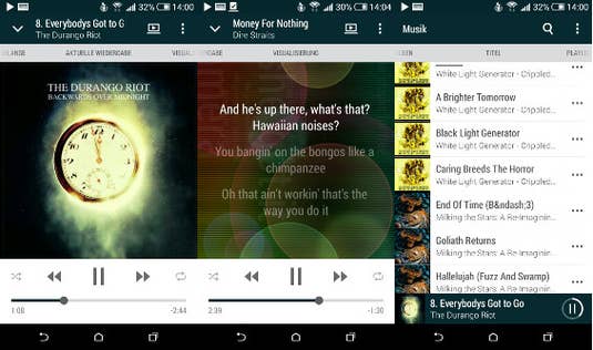 Musik-App des Desire 820 Musik-App des Desire 820