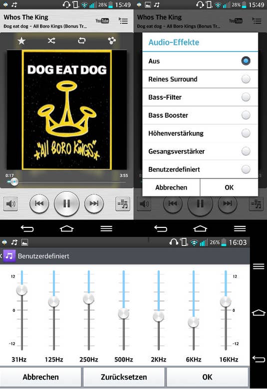 Musik-App des LG G2 Musik-App des LG G2