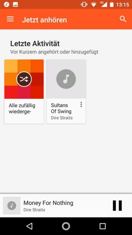 Musik-App des Nokia 2