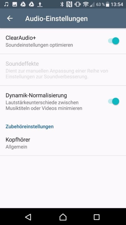 Musik-App des Sony Xperia XA1 Ultra