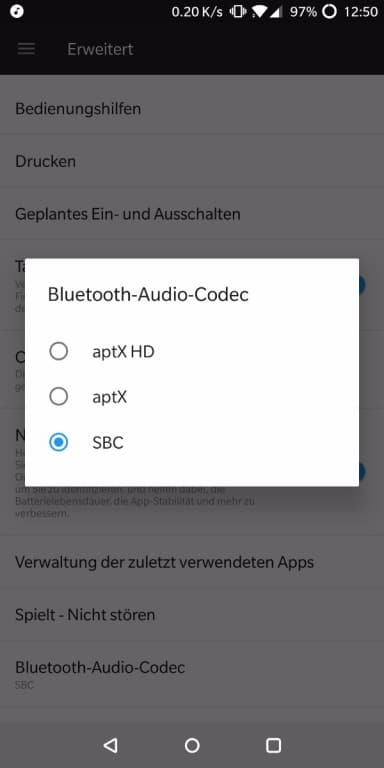 Musik-App und Einstellungen