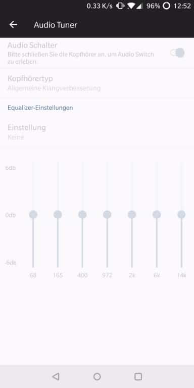 Musik-App und Einstellungen