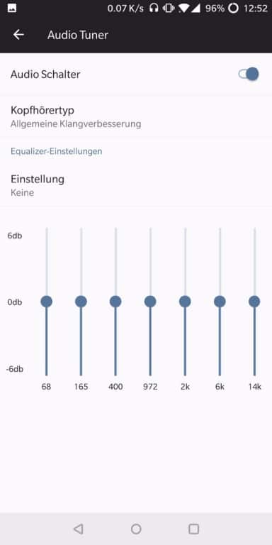 Musik-App und Einstellungen