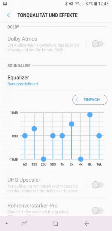 Musik-Einstellungen des Galaxy A6