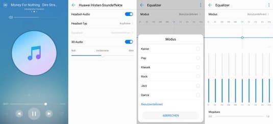 Musikplayer und Equalizer des Honor View 10