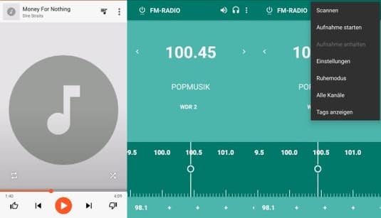 Musikplayer und UKW-Radio im BQ Aquaris X Pro