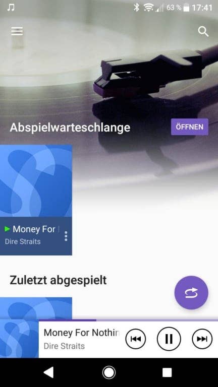 Musik-Software des Sony Xperia L2