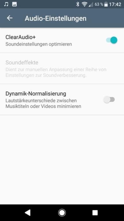 Musik-Software des Sony Xperia L2