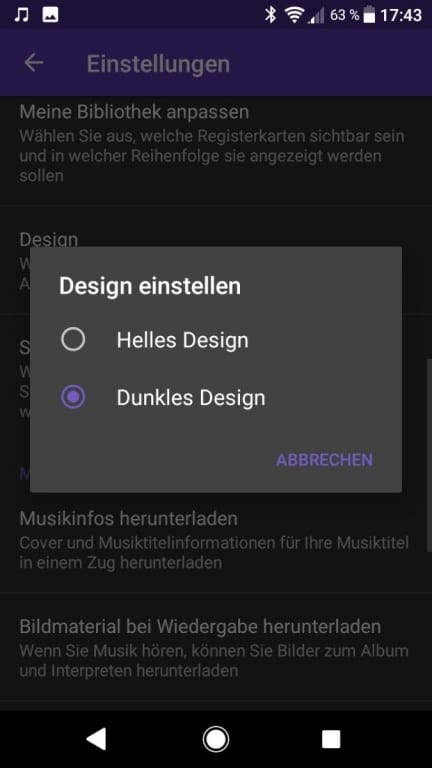 Musik-Software des Sony Xperia L2