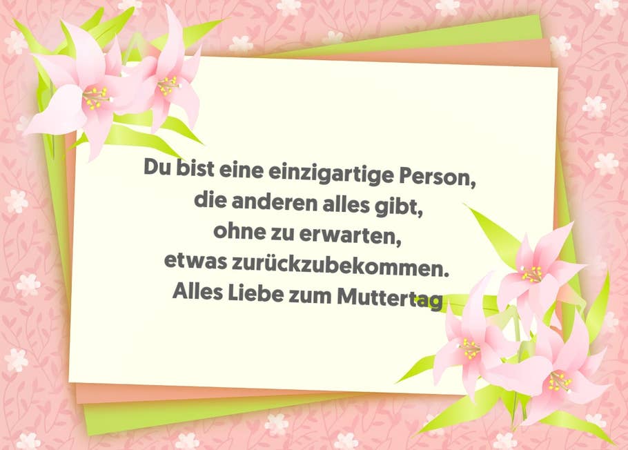 Du bist eine einzigartige Person, die anderen alles gibt, ohne zu erwarten, etwas zurückzubekommen.