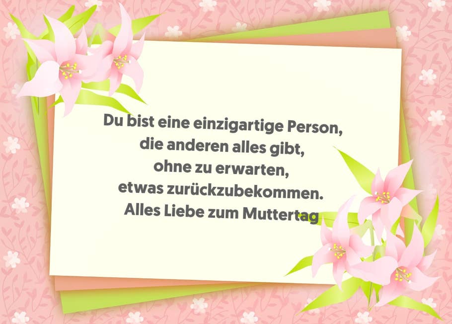 Du bist eine einzigartige Person, die anderen alles gibt, ohne zu erwarten, etwas zurückzubekommen.