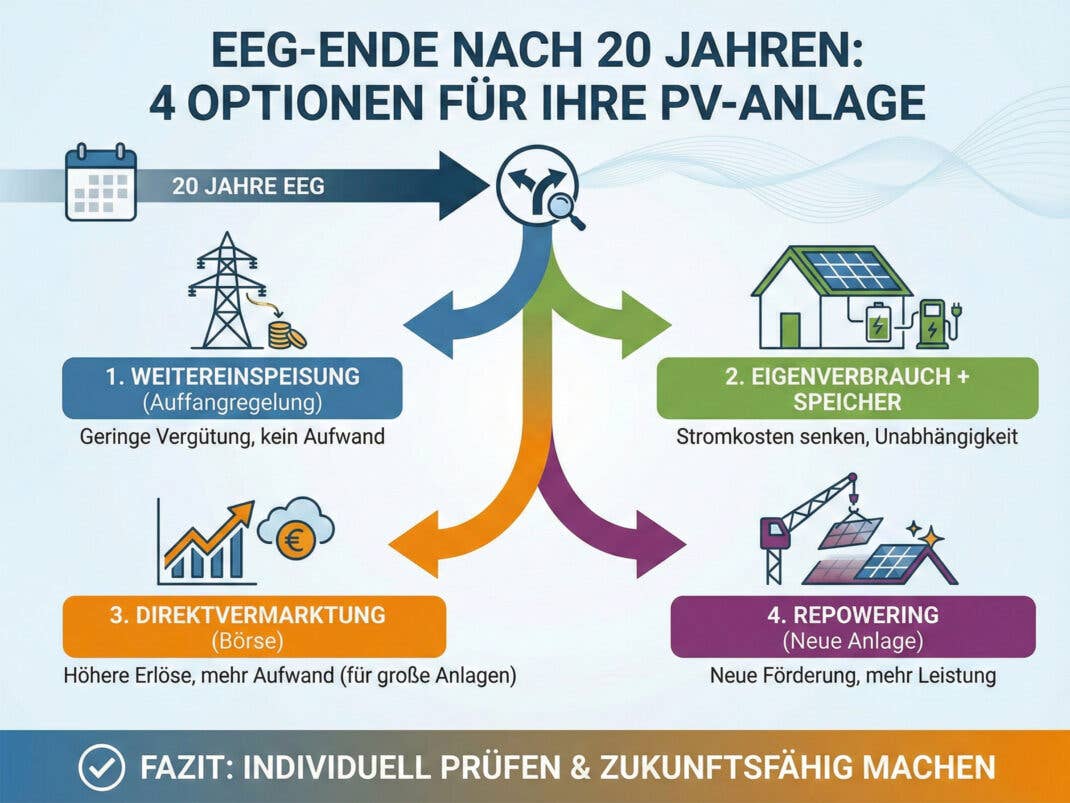 Nach Ende der Einspeisevergütung - diese vier Optionen stehen zur Verfügung