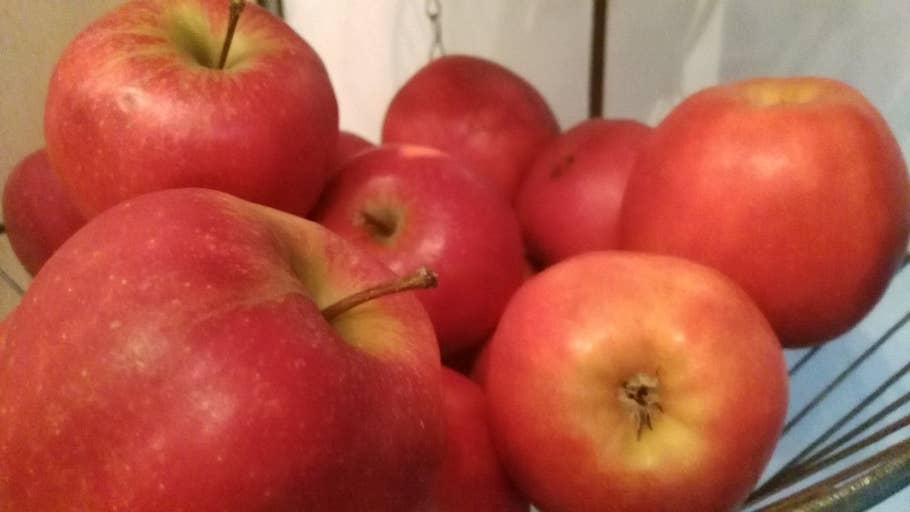 Nahaufaufnahme Äpfel mit schlechtem Autofokus