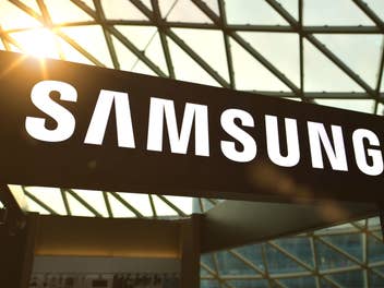 Nahaufnahme eines Samsung-Logos