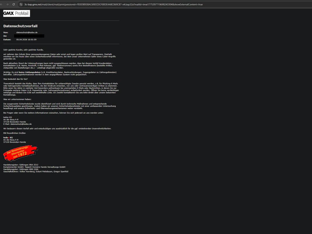 Namen und Bestellungen erbeutet - Großer deutscher Händler meldet schweren Daten-Leak