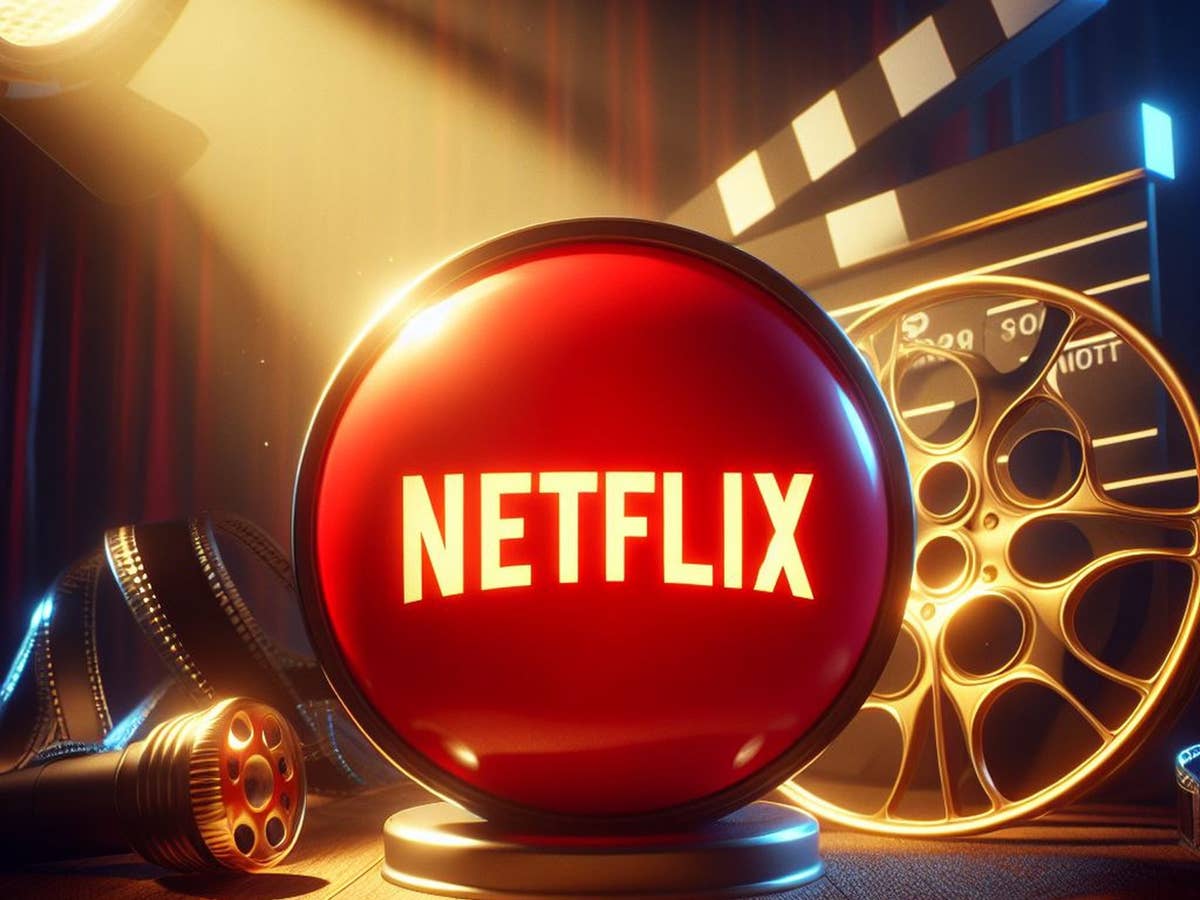 Netflix-Logo im Scheinwerferlicht.