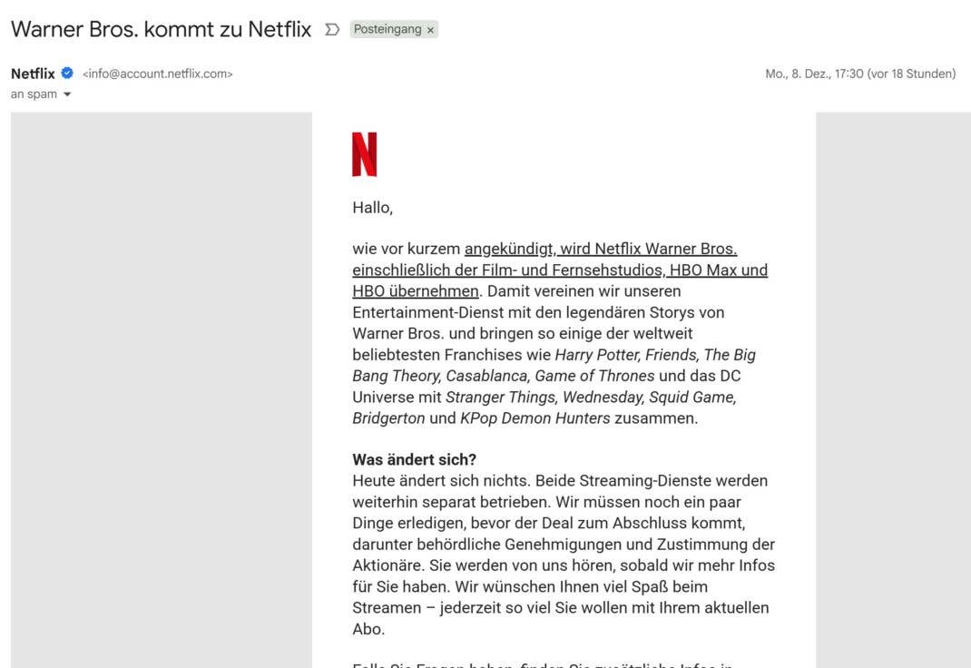 Mail von Netflix