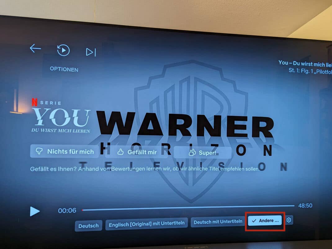 Netflix Soundoption bei Smart TV