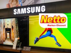 Samsung TVs und ein Netto Logo