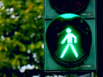 Grünes Ampelmännchen.