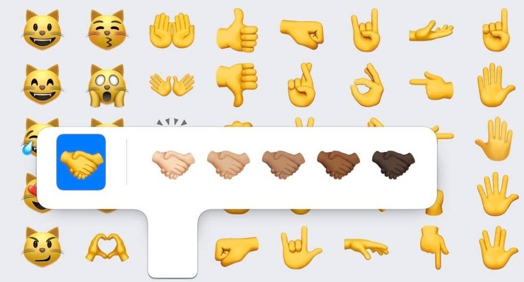 Die Handschlag-Emojis in iOS