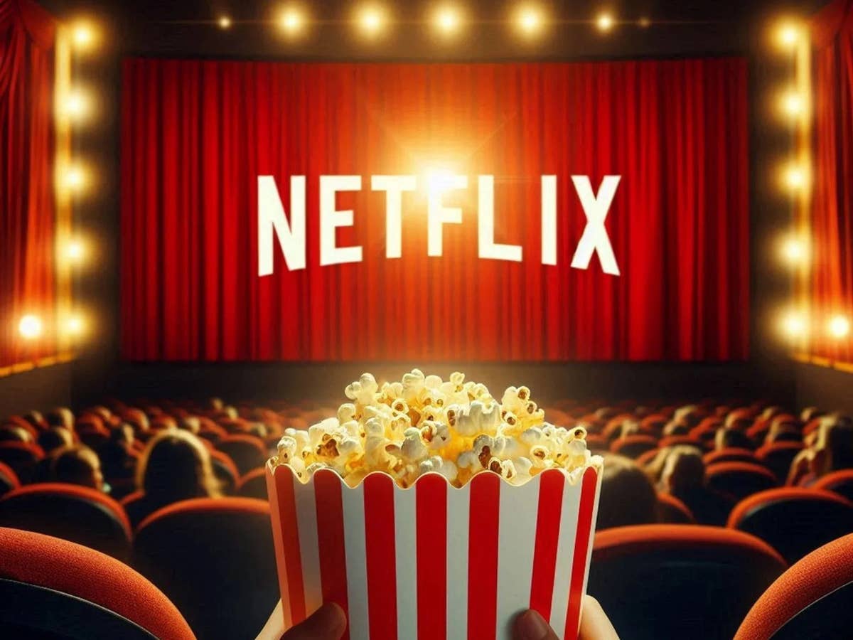Netflix verwirrt Kunden mit Mail Netflix-Logo auf einer Kinoleinwand mit Popcorn