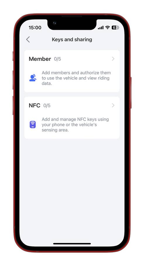 NFC-Keys und weiteres lassen sich in der Niu-App verwalten