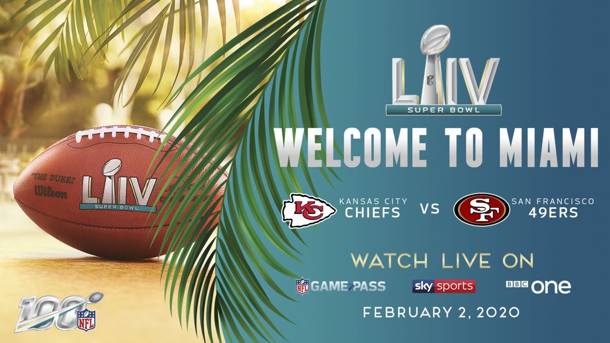 NFL-Info-Tafel zum Super Bowl LIV 2020