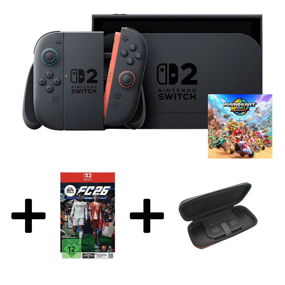 Nintendo Switch 2 Bundle mit Mario Kart, EA FC 26 und einer Hülle