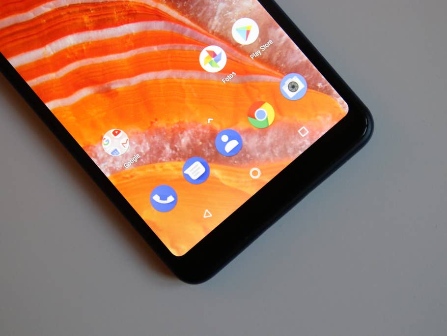Untere Frontseite eines Smartphones