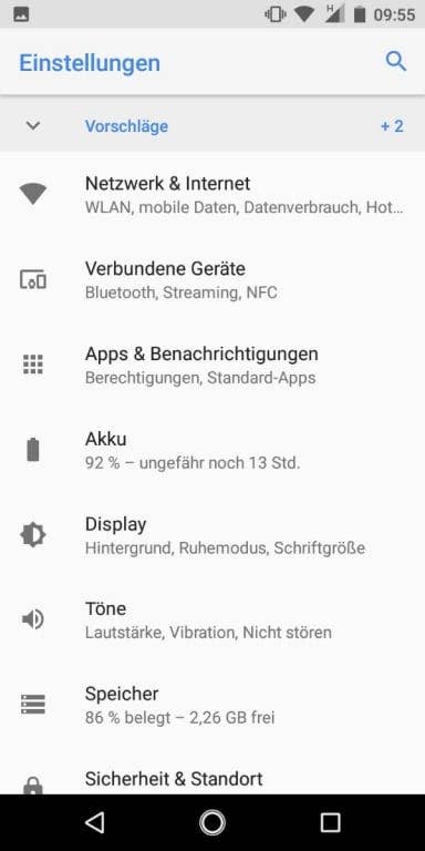 Nokia 3.1 im Test: Menü und Einstellungen