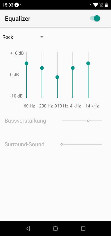 Equalizer des Nokia 5.1