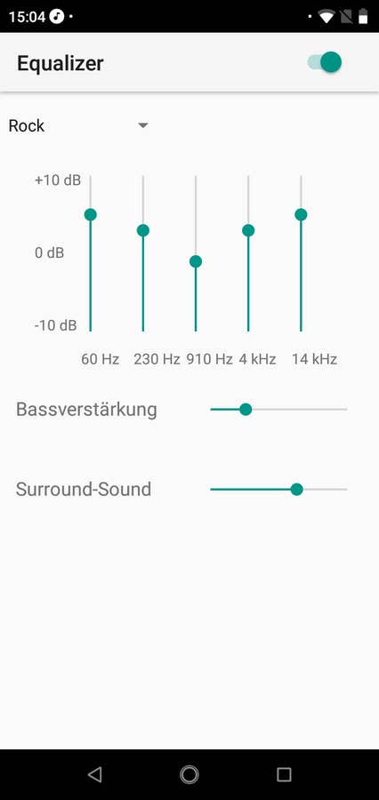 Equalizer des Nokia 5.1