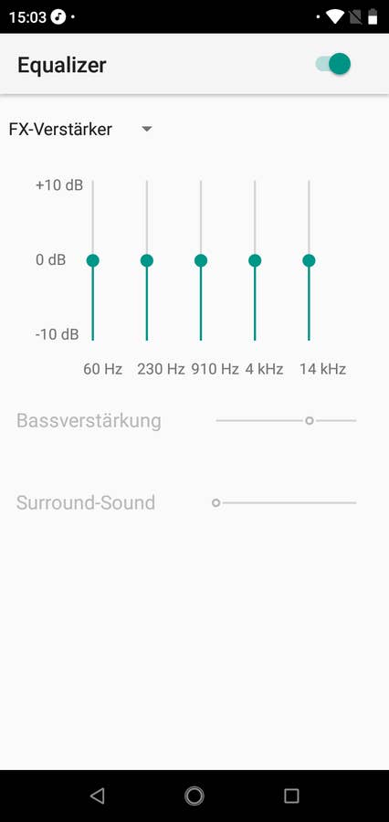 Equalizer des Nokia 5.1