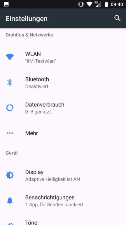 Nokia 6 im Test: Menü