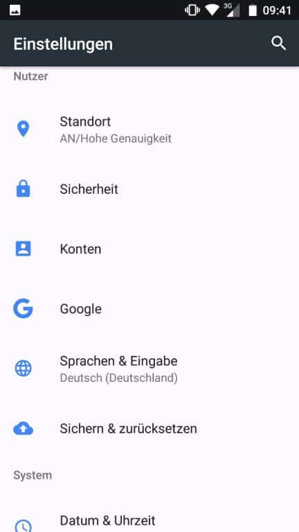 Nokia 6 im Test: Menü