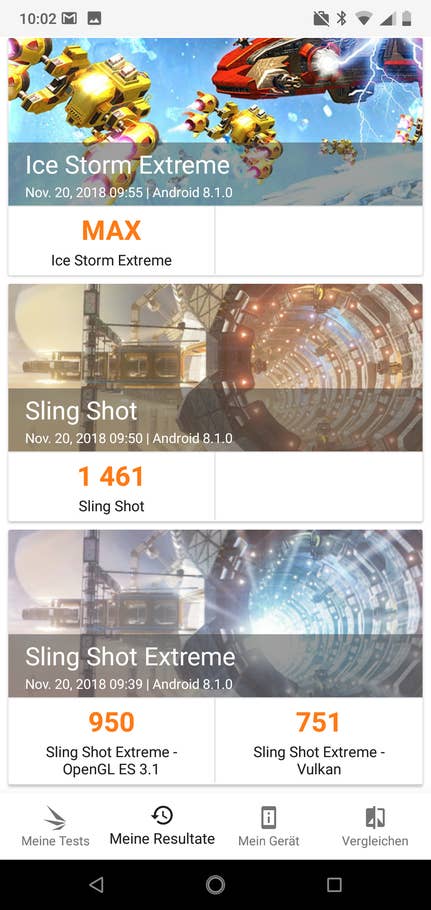 Screenshot des Ice Storm Extreme Benchmarktest des Nokia 7.1