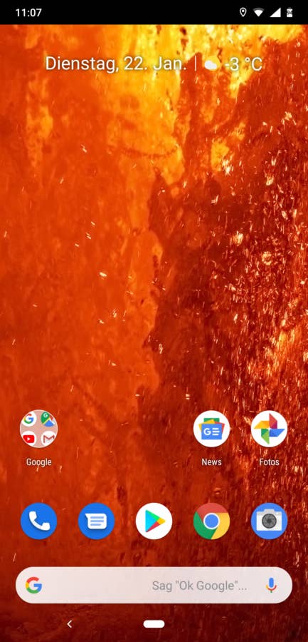 Das Menü des Nokia 8.1