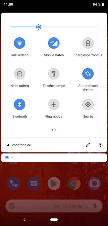 Das Menü des Nokia 8.1