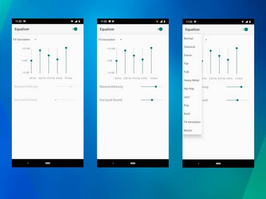 Screenshots des Equalizers des Nokia 8.1 im Test