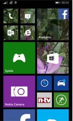 Nokia Lumia 630 transparente Live-Kacheln